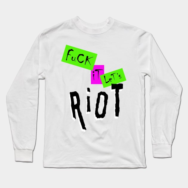 Riot B/W Long Sleeve T-Shirt by SiSuSiSu